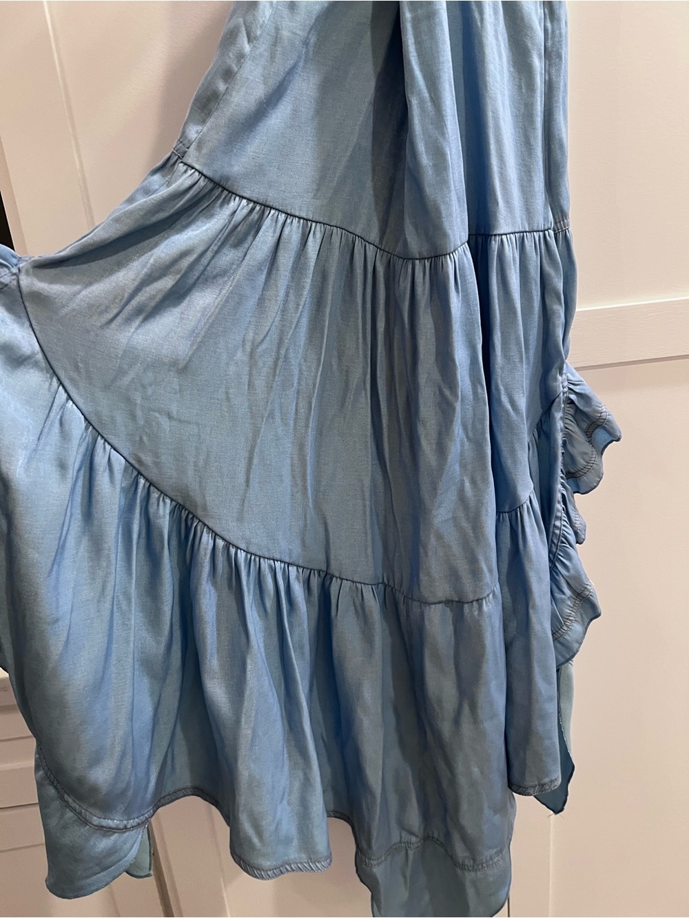 Light Blue Ruffle High-Low Dress - Picture 7 of 15